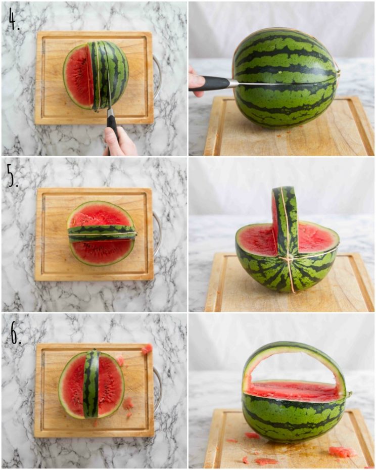 How to make a Watermelon Basket step by step photos