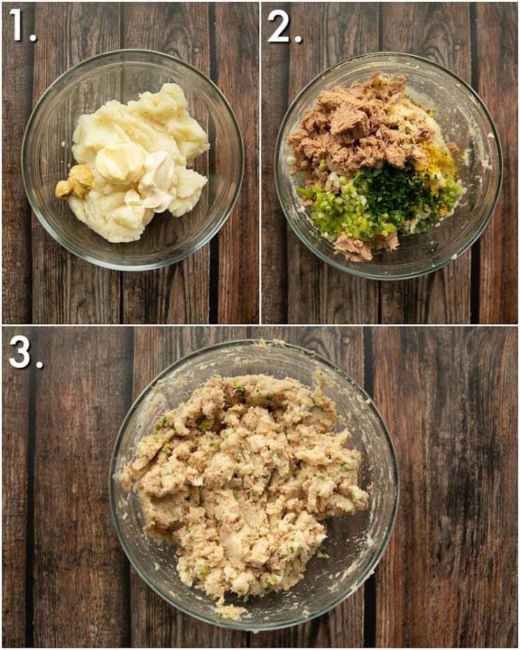 How to make tuna potato patties - 3 step by step photos