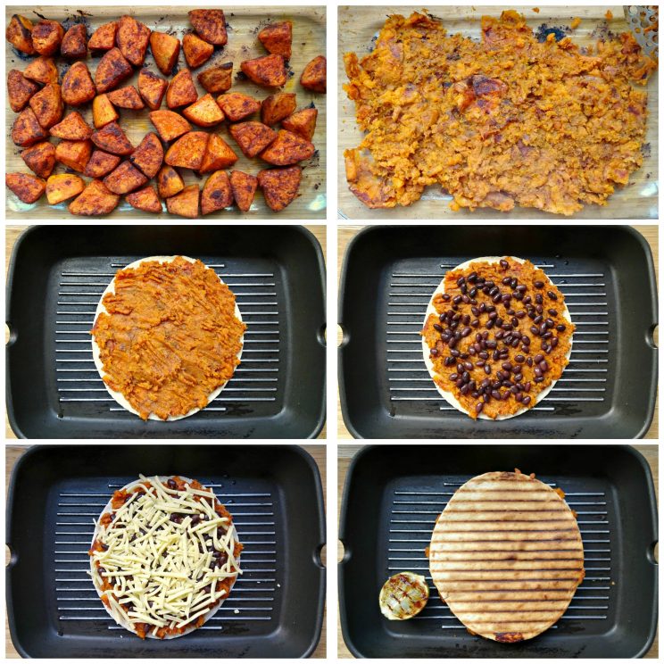 how to make sweet potato quesadillas - 6 step by step photos