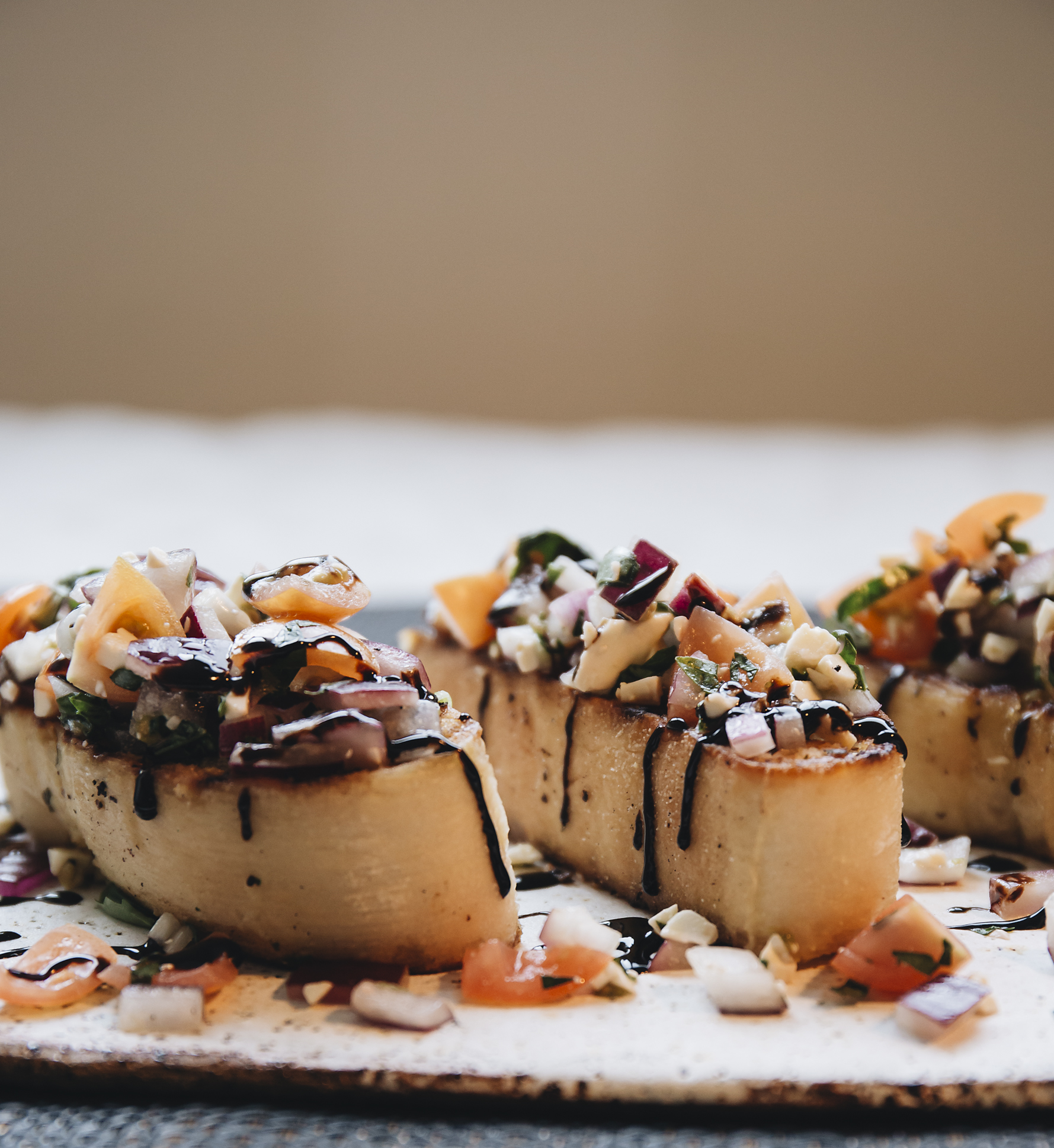 Feta Bruschetta with Balsamic Glaze