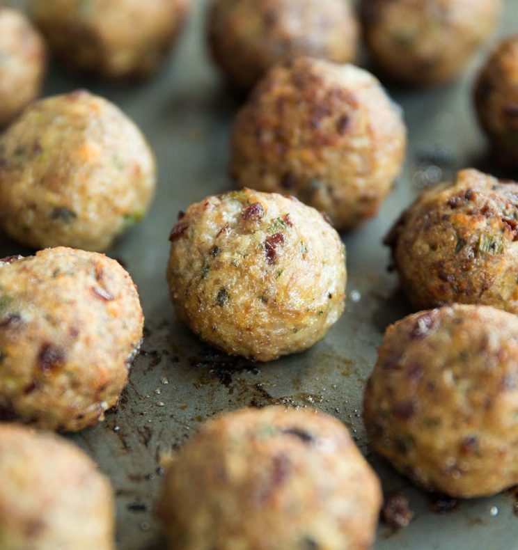 Baked Cranberry Turkey Meatballs fresh out the oven