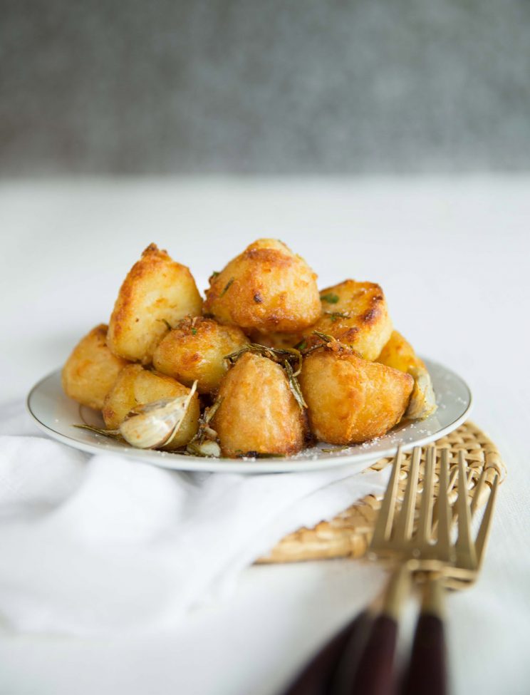 Goose Fat Roast Potatoes with garlic and rosemary