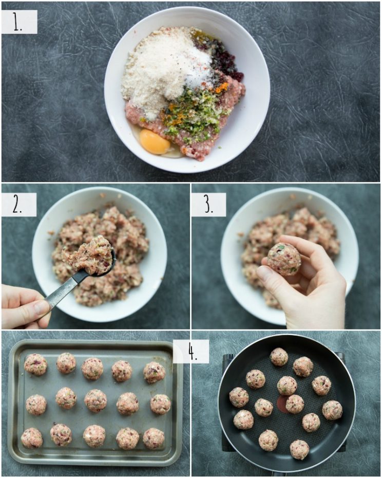 How to make Cranberry Turkey Meatballs - step by step photos