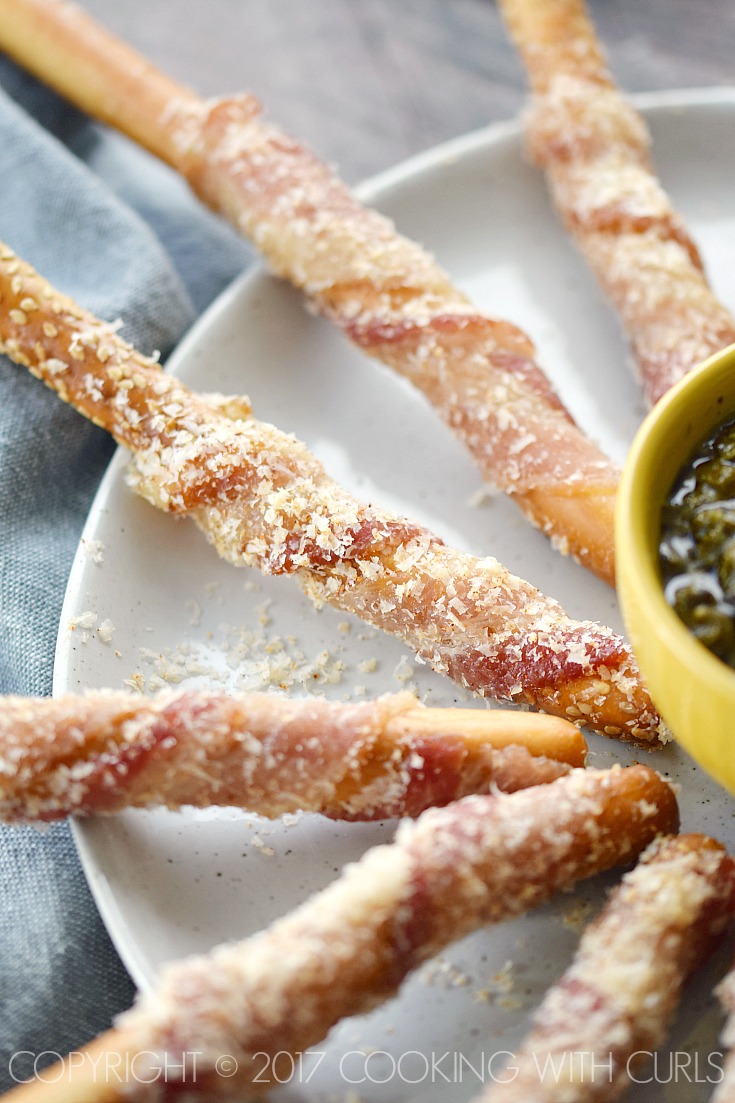 Easy Bacon Appetizers - Bacon Wrapped Breadsticks