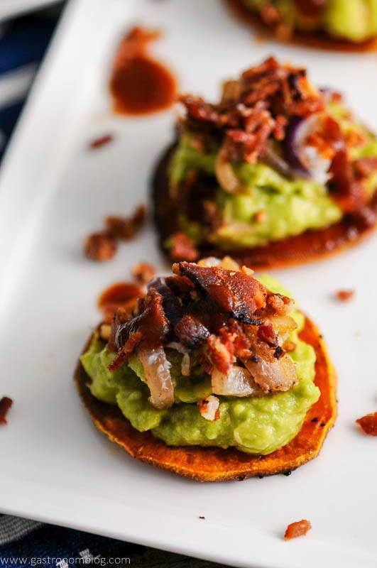 Easy Bacon Appetizers - Sweet Potato Guacamole Bacon Bites