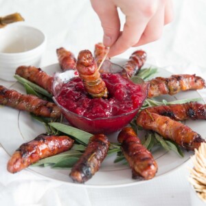 Easy Bacon Appetizers - Honey Bourbon Pigs in Blankets