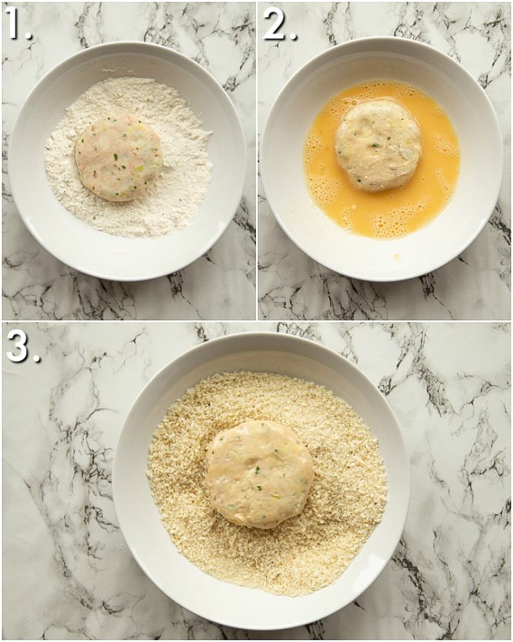 How to coat tuna patties in breadcrumbs 3 step by step photos
