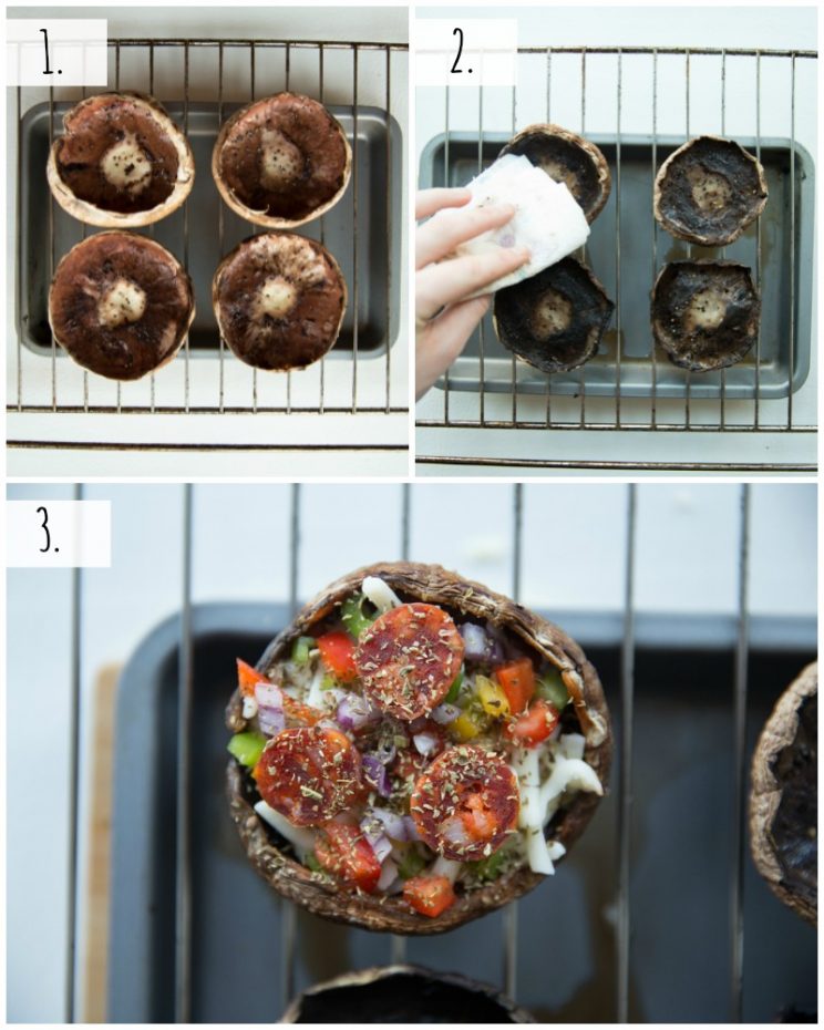 How to make Pizza Stuffed Portobello Mushrooms - step by step photos