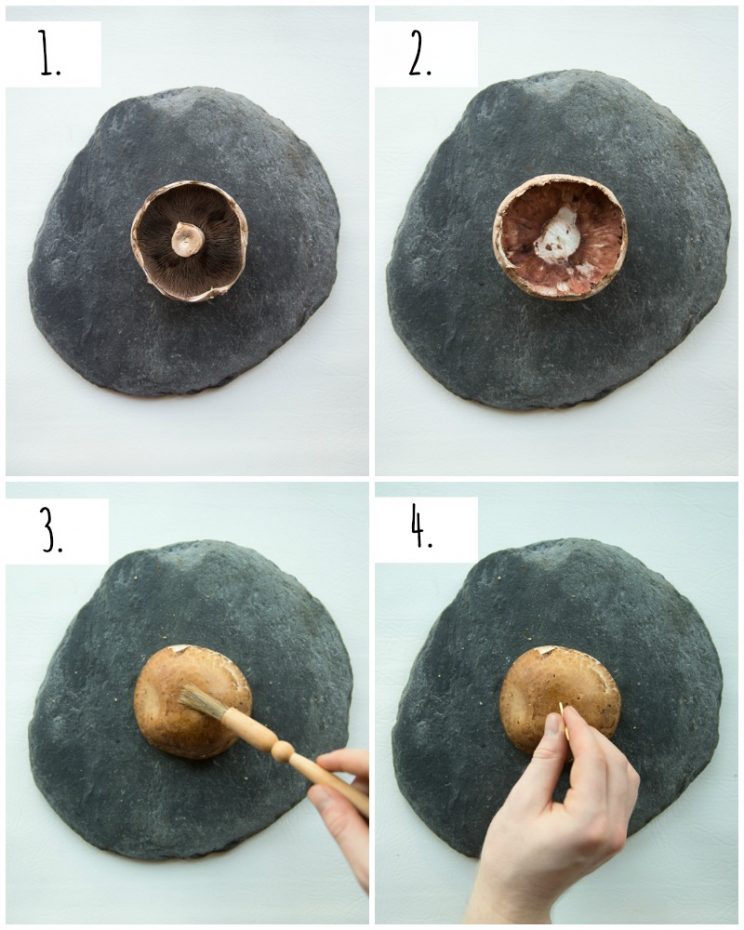 How to prepare pizza stuffed portobello mushrooms - step by step