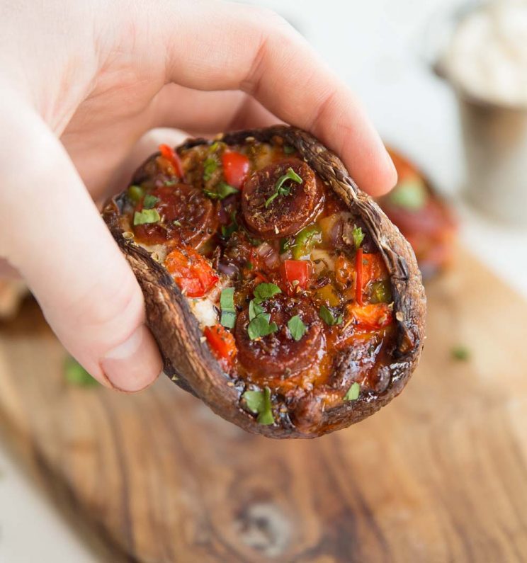 Stuffed Pizza Portobello Mushrooms
