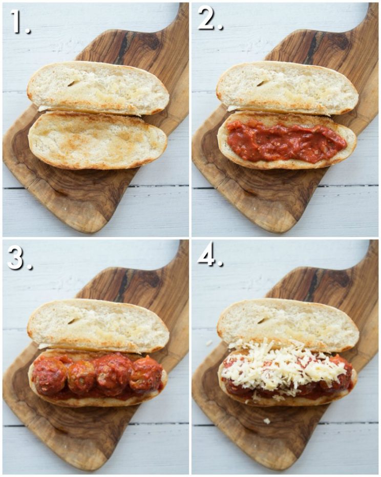 how to make a meatball sub - 4 step by step photos