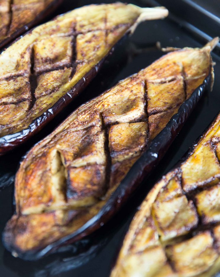 Roasted Eggplant with Tahini Yogurt Sauce Fresh out the oven