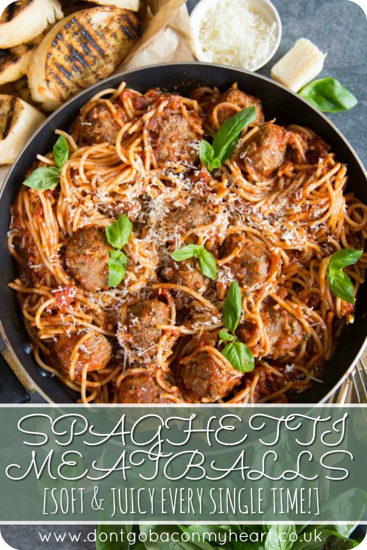 Here I share 3 incredibly simple but crucial steps to making soft and juicy meatballs. This foolproof recipe offers the most delicious spaghetti and melt in your mouth meatballs you'll ever taste! #meatballs #spaghetti #spaghettimeatballs | www.dontgobaconmyheart.co.uk