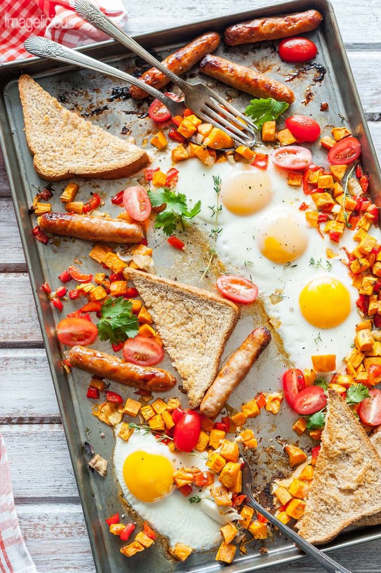 Savory Breakfast Ideas - Sheet Pan Full English Breakfast