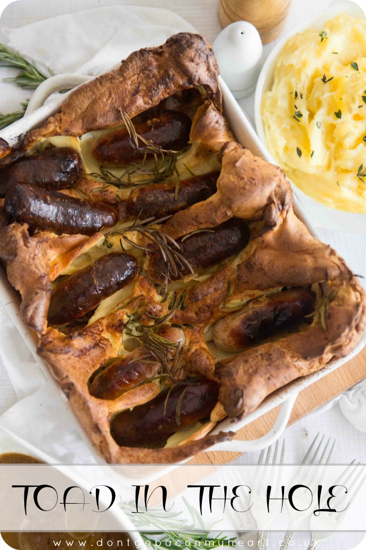 This Easy Toad in the Hole Recipe is an absolute British classic. There's just a few tips and tricks note before you get started, but after seeing how easy this recipe is to make, I guarantee it will become one of your families regular dinners! #comfortfood #toadinthehole #sausage #yorkshirepudding | www.dontgobaconmyheart.co.uk
