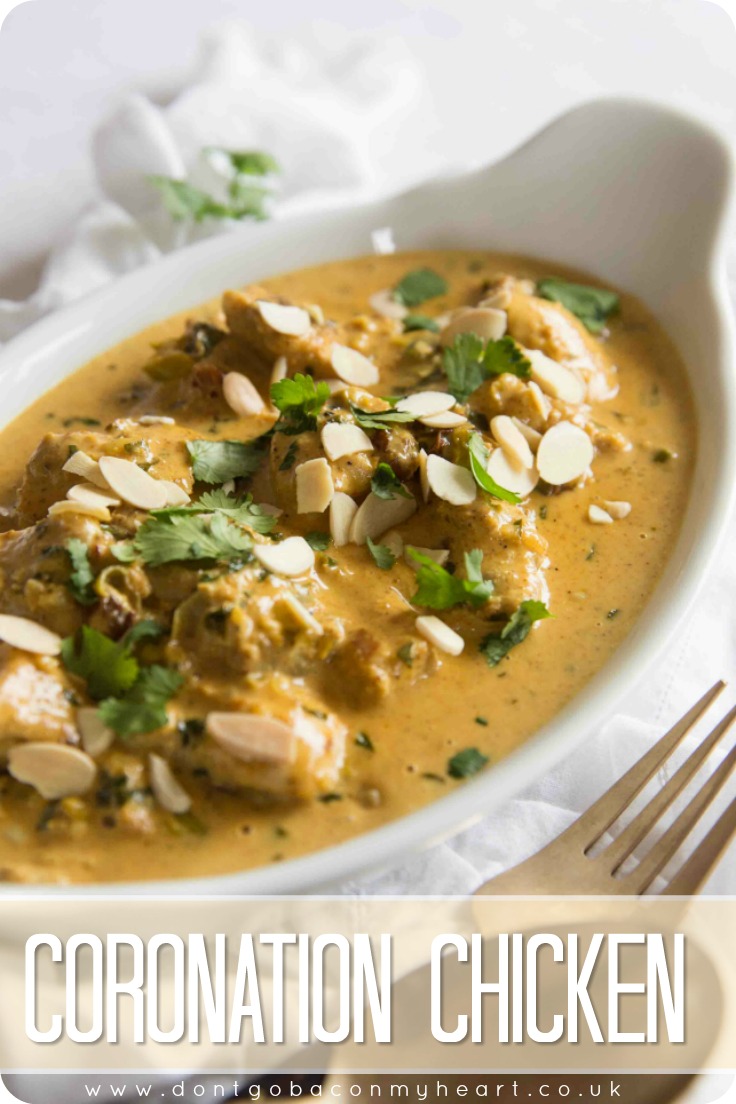 Coronation Chicken is an absolute British classic. This recipe takes a cold sandwich filler and turns it into a dreamy creamy coronation chicken style curry. Super quick and easy, this dish is sure to be on the table for your next family dinner! #coronationchicken #chicken #curry | www.dontgobaconmyheart.co.uk