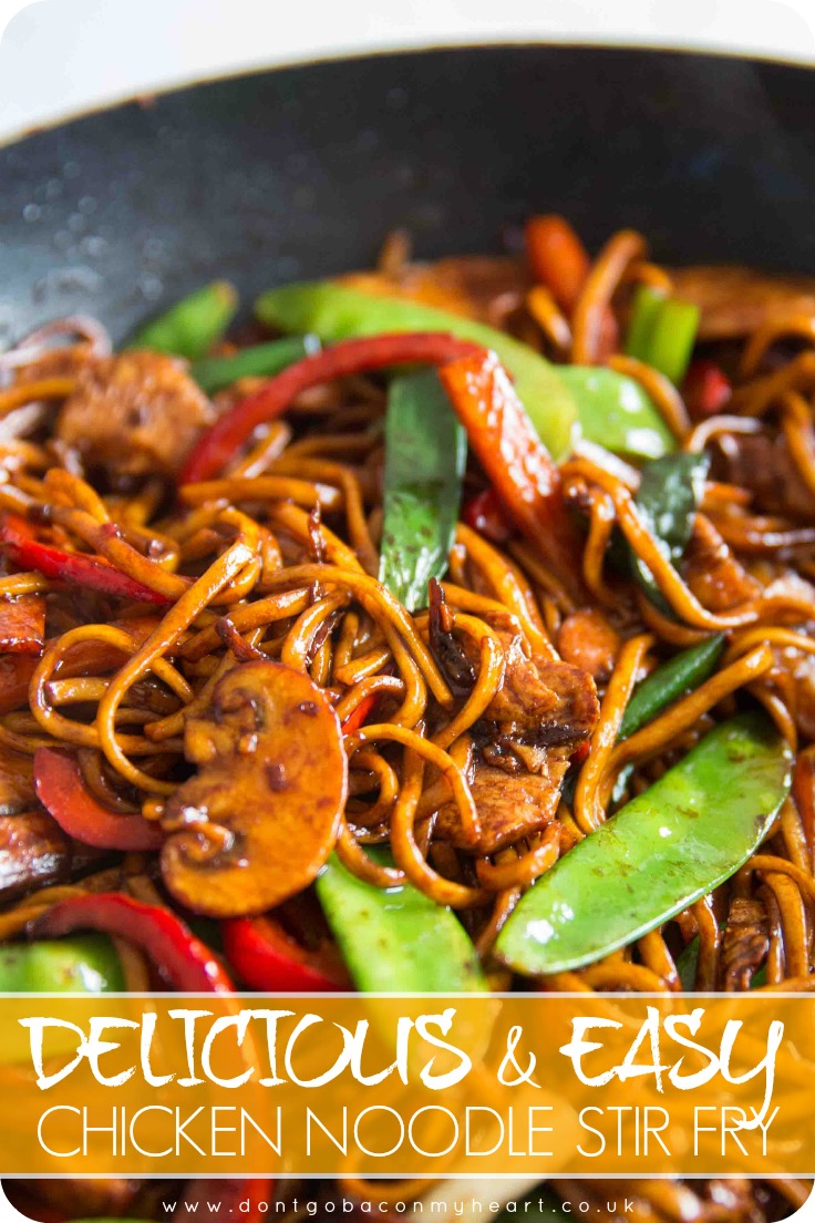 Stir fry is the perfect quick fix mid week dinner! Here I give you all the tips and tricks you need to create the most mouthwateringly delicious, and most importantly Easy Chicken Noodle Stir Fry! #dinner #stirfry #noodle #chicken | www.dontgobaconmyheart.co.uk