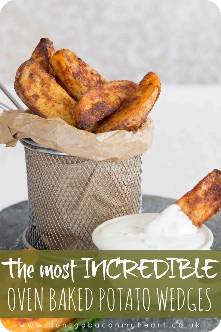 Here I share with you a some game changing tips to getting Oven Baked Potatoes Wedges that are crispy and crunchy on the outside, yet light and fluffy on the inside! #potato #wedges #fries | www.dontgobaconmyheart.co.uk