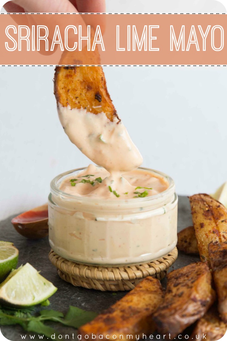 Sriracha Lime Mayo is a truly a gorgeous combination of flavours! Such an easy homemade dip to knock up that works with literally anything! #sriracha #lime #mayo #dip | www.dontgobaconmyheart.co.uk