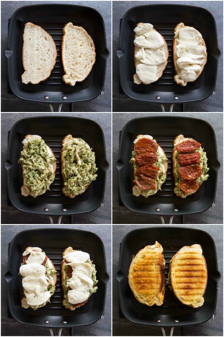 How to make a chicken pesto grilled cheese guidance photos