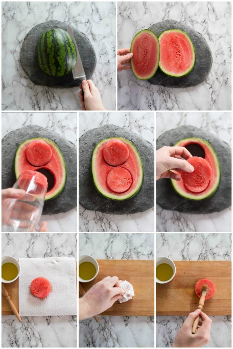 How to grill watermelon - guidance photos
