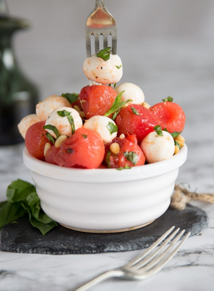 Watermelon and Mozzarella Salad balls