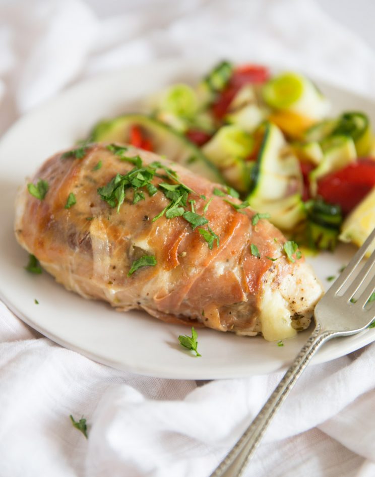 Antipasto Stuffed Chicken served with side salad