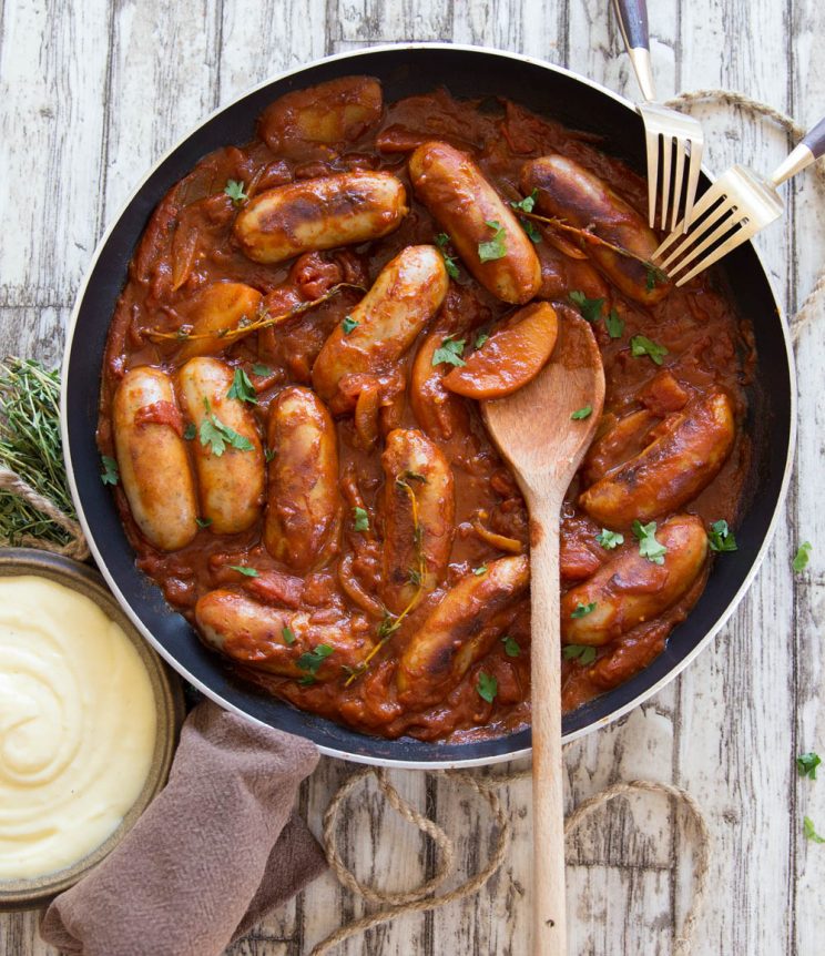 One pan Devilled Sausages