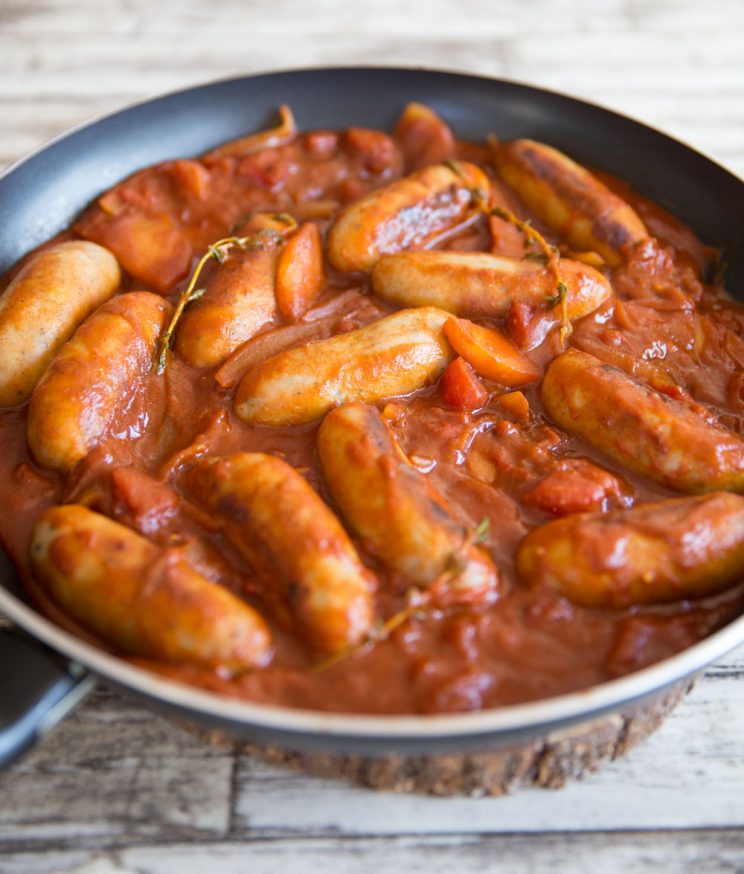 One Pan Devilled Sausages