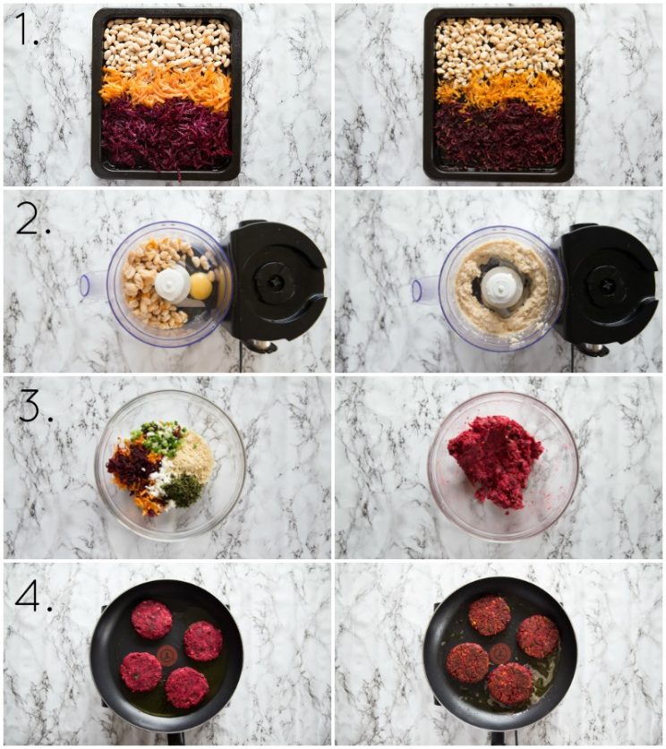 How to make Beetroot Burgers - step by step photos
