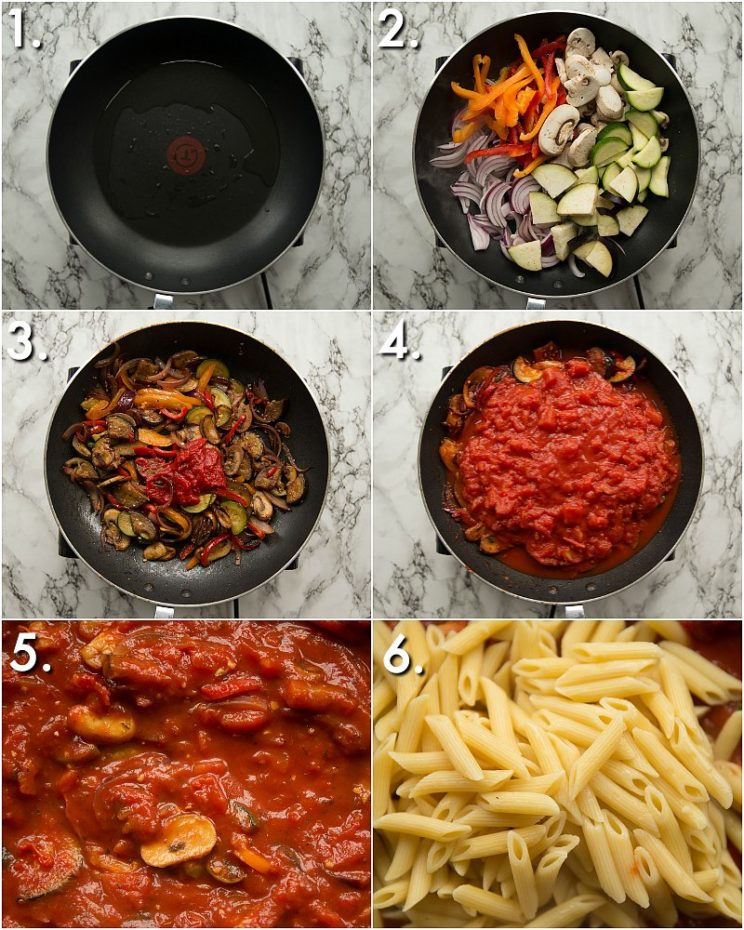 How to make a vegetable pasta bake - 6 step by step photos