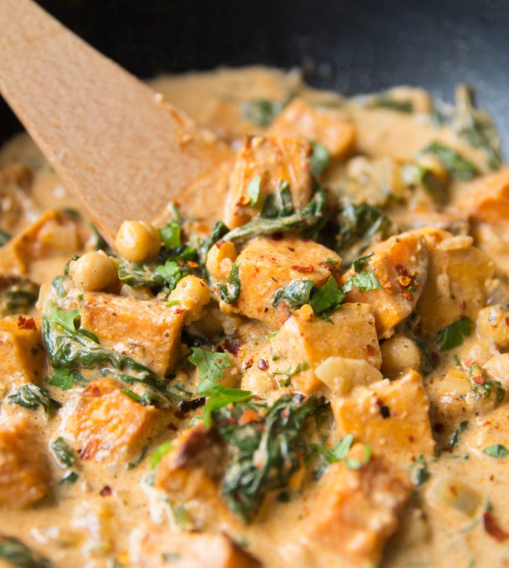 Thai Sweet Potato Curry in the pan