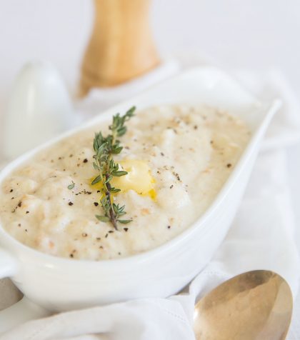 Homemade Bread Sauce in a jug