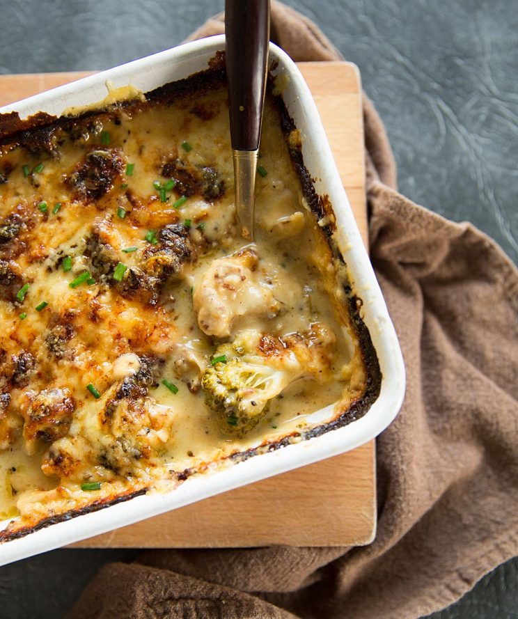 Broccoli and Cauliflower Cheese fresh out the oven