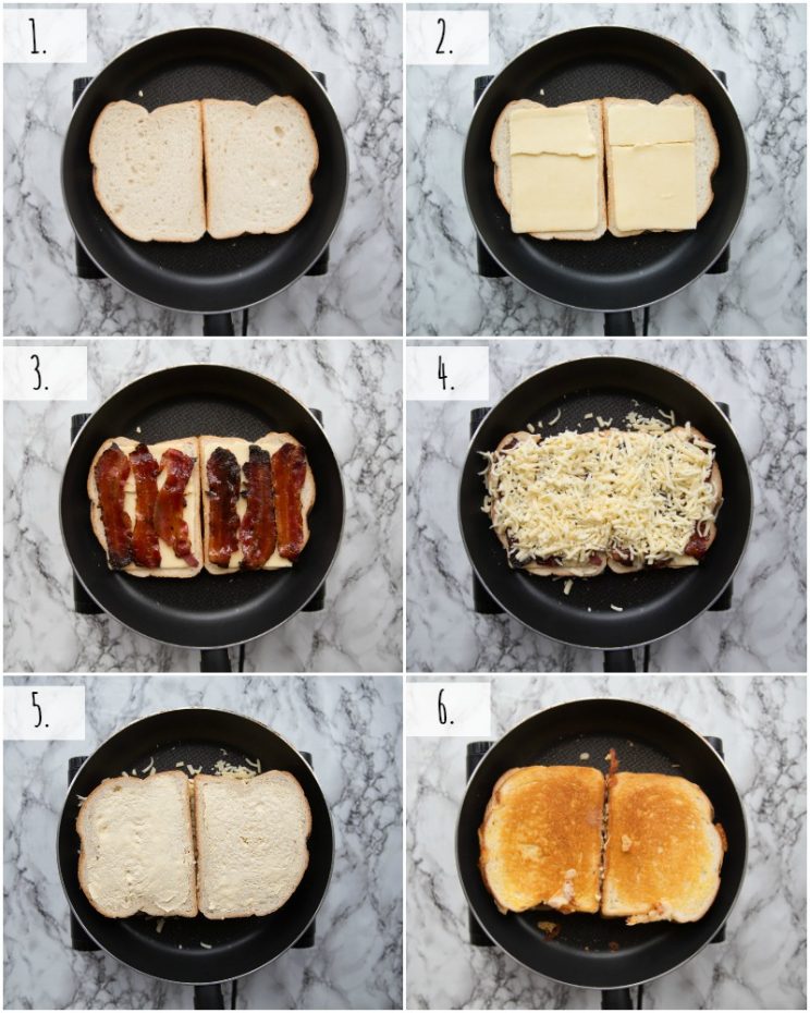 How to make a maple grilled cheese - 6 step by step photos