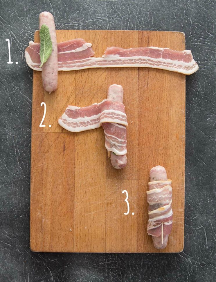 How to make pigs in blankets - 3 step by steps