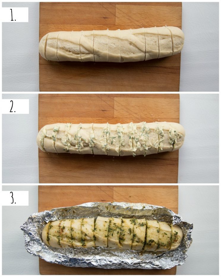 How to make roasted garlic bread - step by step