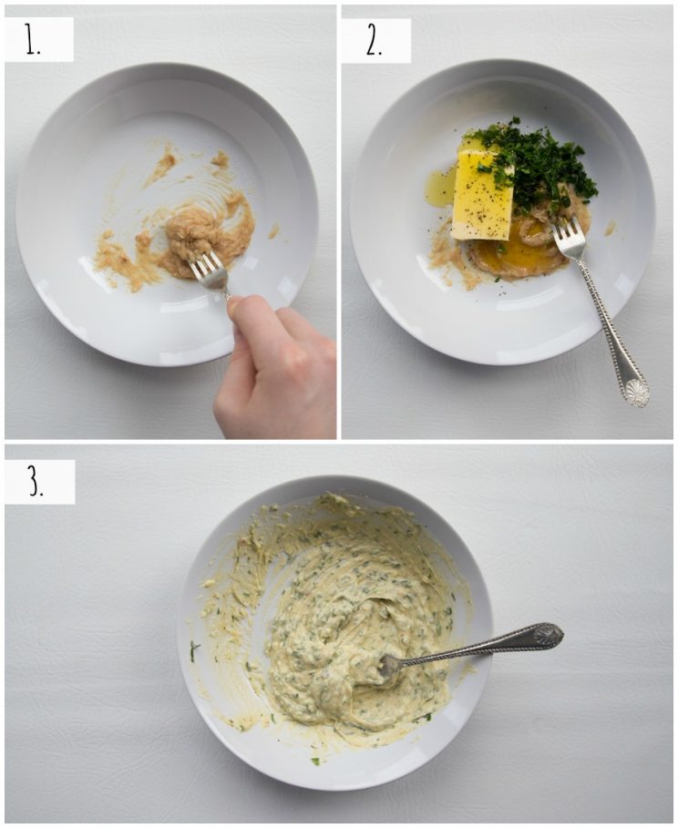 how to make roasted garlic butter - step by step