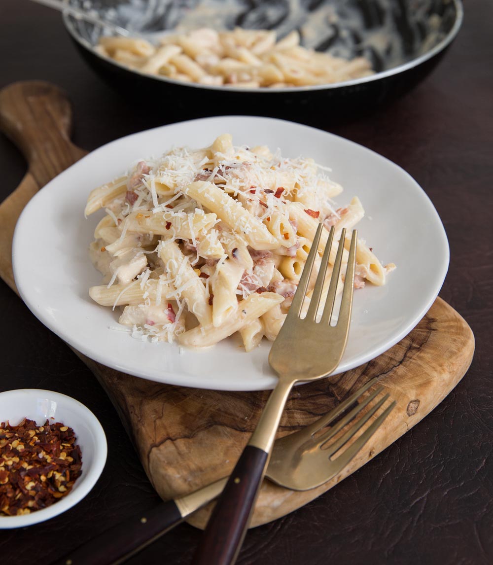 Leftover Chicken and Bacon Pasta | Don't Go Bacon My Heart