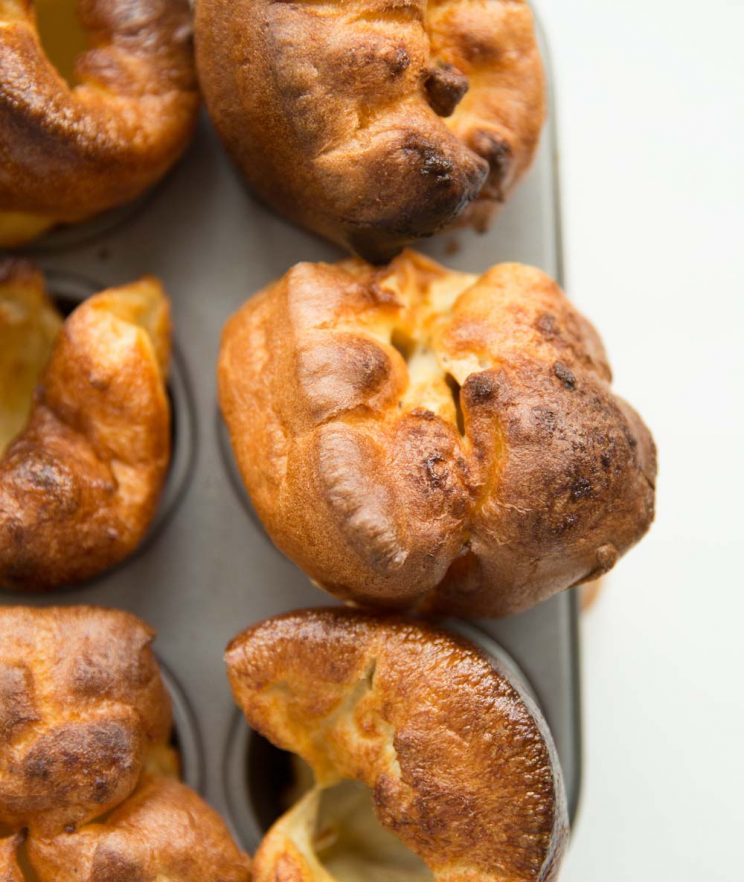 overhead shot of Easy Yorkshire Pudding Recipe fresh out the oven