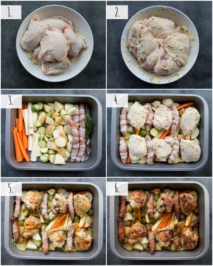 How to make a one pan roast dinner - step by step photos