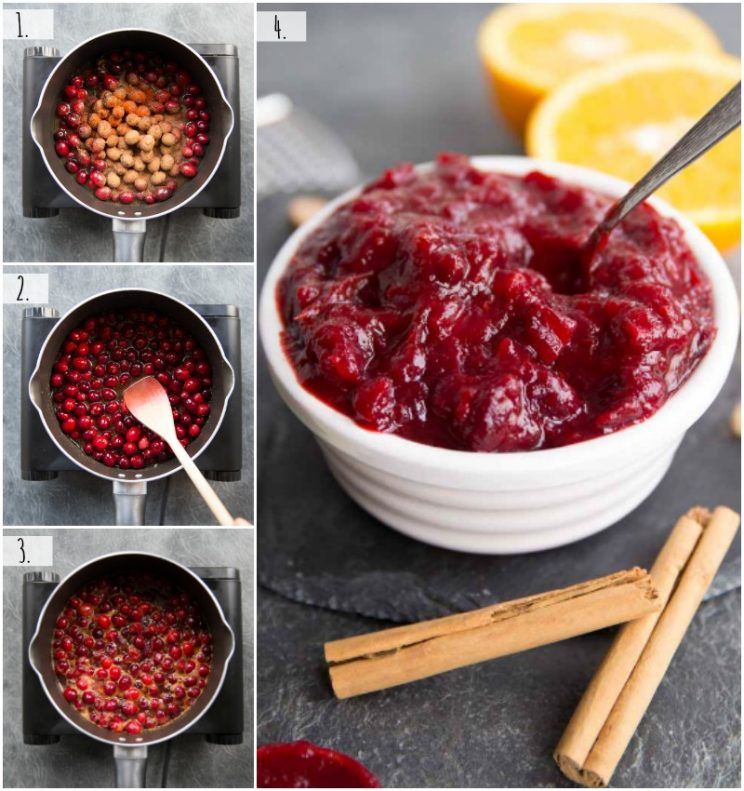 How to make spiced cranberry sauce - step by step photos