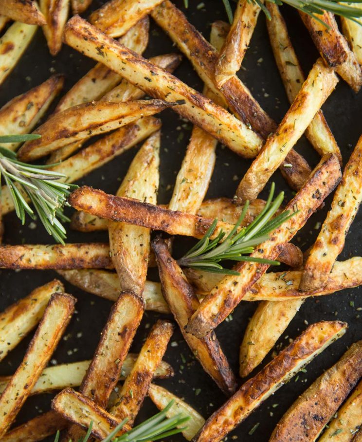 French Fries on Oven Tray with Rosemary