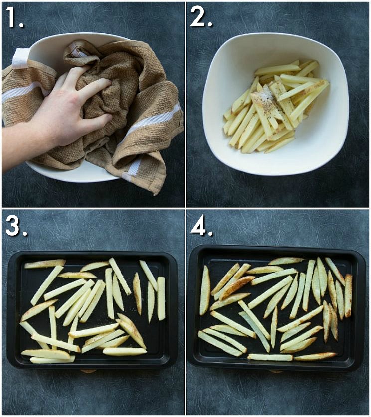 How to bake french fries - step by step photos