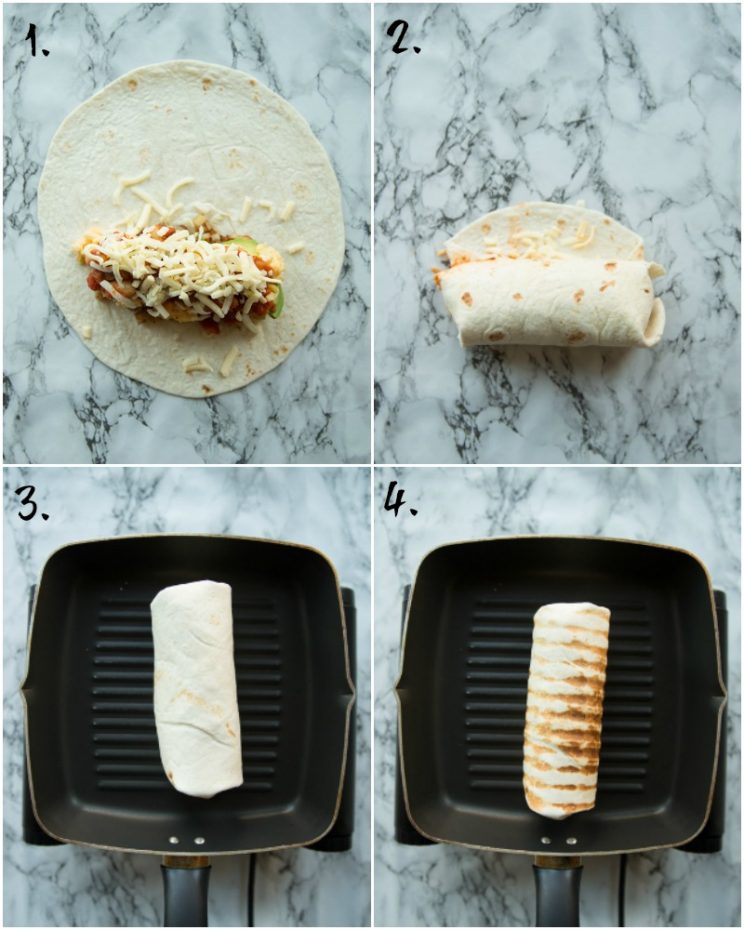 How to cook and fold a burrito - step by step photos