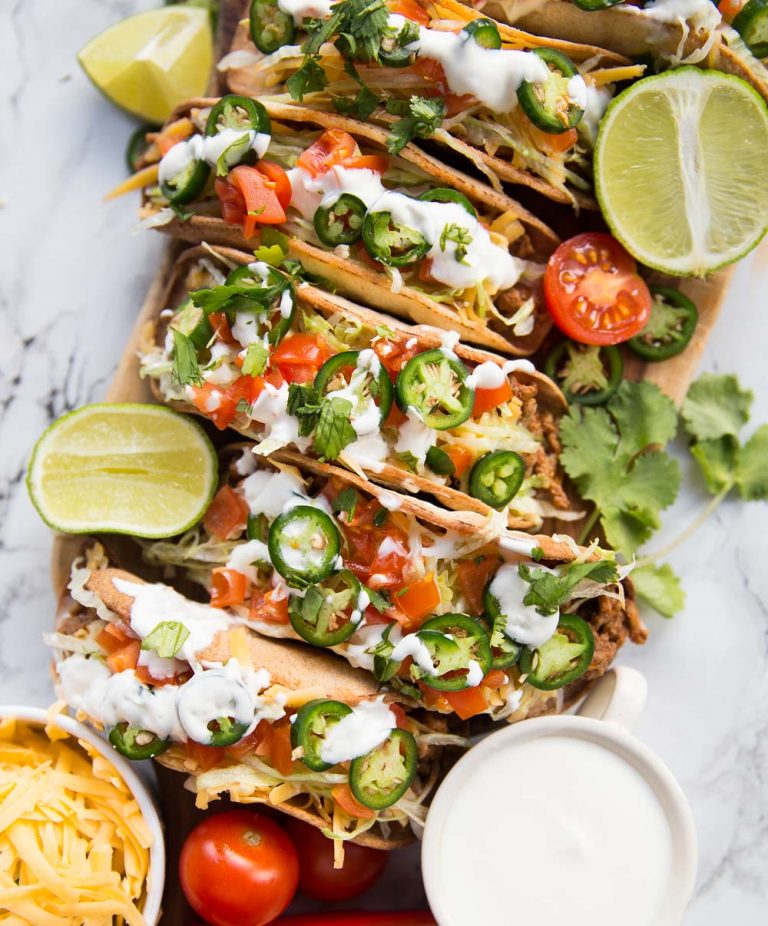 Ground Beef Tacos (PLUS Homemade Baked Taco Shells)