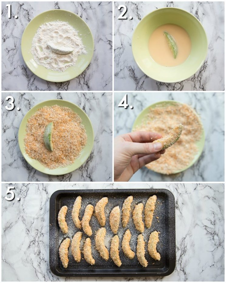 How to make avocado fries in the oven - 5 step by step photos