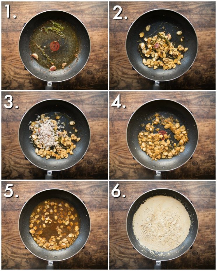 How to make creamy mushroom sauce for steak - 6 step by step photos