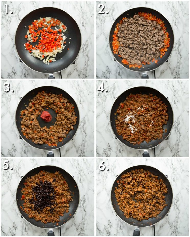 How to make ground beef quesadilla filling - 6 step by step photos