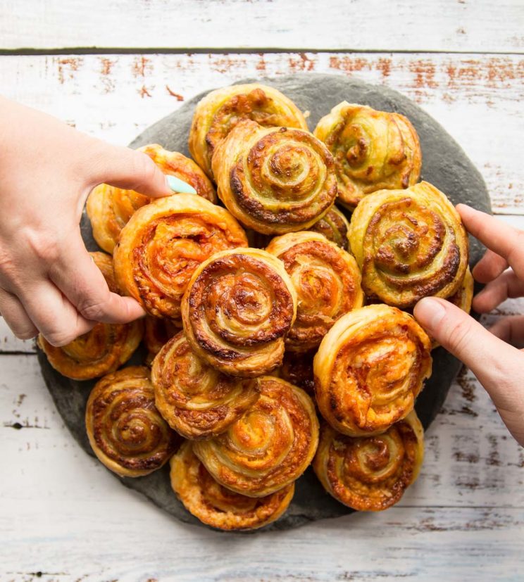 Prosciutto and Cheese Puff Pastry Pinwheels Recipe